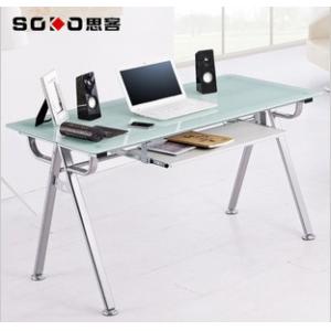 思客 办公桌 钢化玻璃台式电脑桌 简约书桌 1.4米 12069