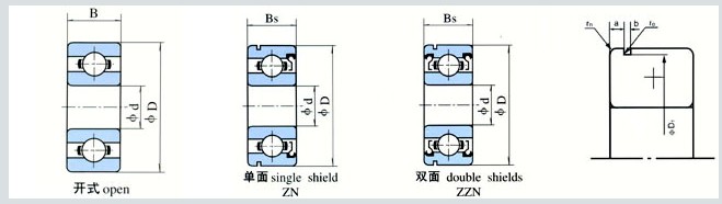 外圈带止动槽深沟球轴承