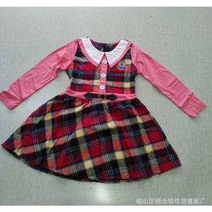 童装  格子连衣裙 英伦蓬蓬裙
