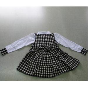 童装 格子连衣裙 英伦蓬蓬裙