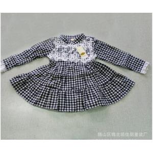 无锡童装 秋冬新品女童长袖格子连衣裙