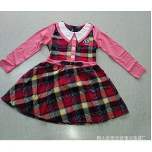 格子连衣裙 英伦蓬蓬裙