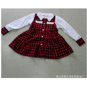秋冬新品女童长袖格子连衣裙