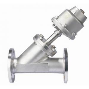 不锈钢法兰式气动角座阀