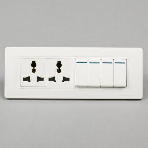 YJ118-069B  四开双联多功能插座双控