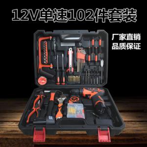 锂电池充电电钻 电动螺丝刀家用工具箱 组合组套五金手动工具