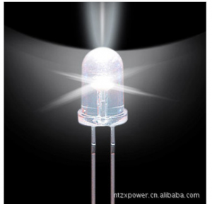 低光衰F5圆头高亮白光(LED)发光二极管