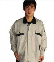 豆青黑领工作服