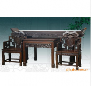 鸡翅木中堂四件套家具
